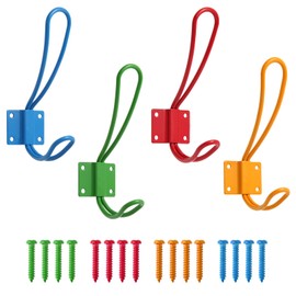 KYSMOTIC Kids Coat Rack Wall Mounted for Boys and Girls for Jackets Clothes Backpacks Robes and Towels - Perfect Kids Coat Hooks Wall Mounted for Classroom, Bedroom and Bathroom - Set of 4