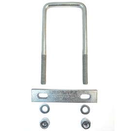 U Bolt Square M10 55mm Inner Width x 100mm Length with Back plate, Hex Nuts and Washers (2)