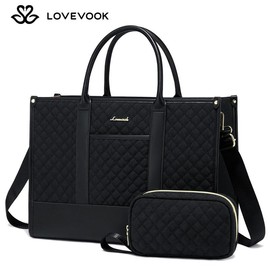 LOVEVOOK Fall Laptop Tote Bags for Women,15.6-17.3 inch Laptop Work Bags with Clutch Purse,Shoulder Bag with Adjustable Straps & 2 Cup Holders, Womens Briefcase for Travel, Teacher, Doctor, Nurse and Chic Woman:_Pink_17.3‘’