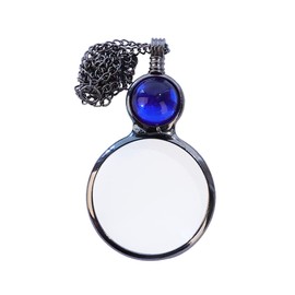 Huge DE 10X Magnifiers Necklace Magnifying Glass Magnification Lens Ladies Reading Magnifier Pendant for Gift Blue