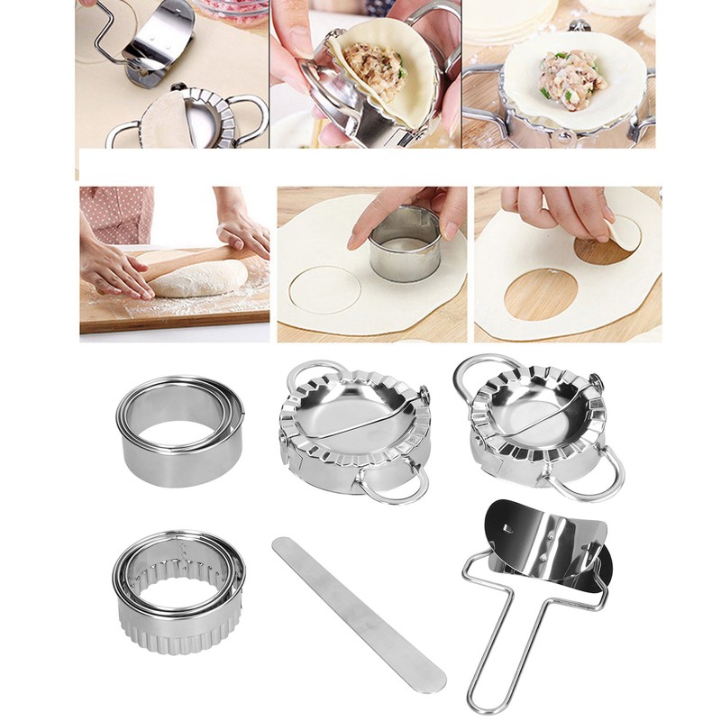 10PCS Stainless Steel Dumpling Maker Dumpling Mold Set and Cutter