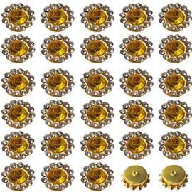 pson 100Pcs 12mm Flower Shape Sew on Rhinestones Crystals with Metal Claw Setting for DIY Clothes, Jewelry, Headbands, Crafts & Sewing Projects(Yellow)