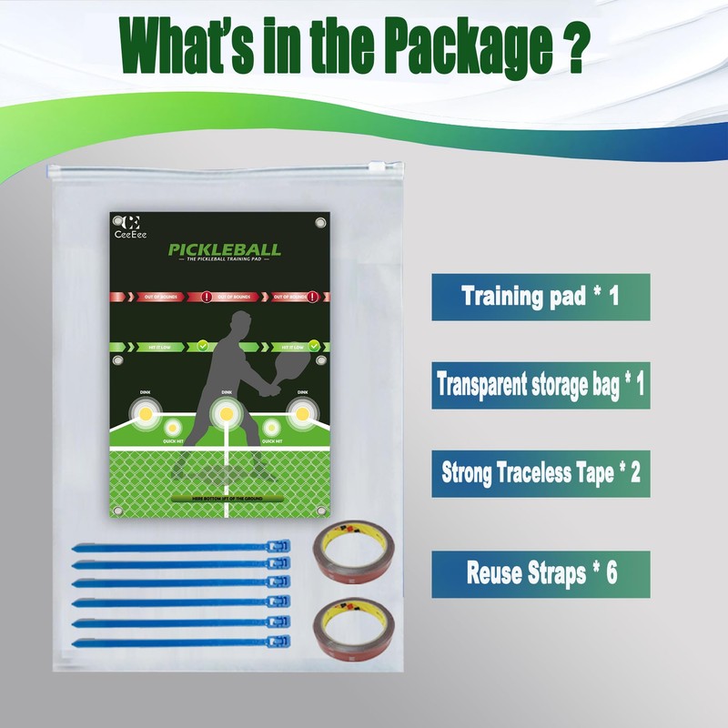 CeeEee Pickleball Training Aids Practice Skills Portable Pickleball Dink Pad