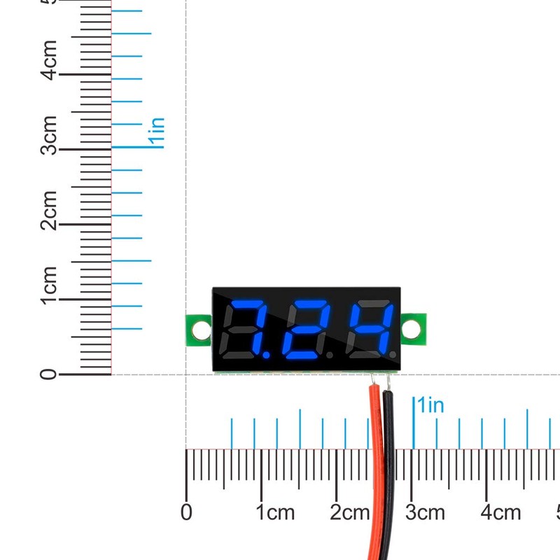 Aideepen 5pcs 2-Wire LED Voltmeter 0.28" Digital Display Voltage Tester