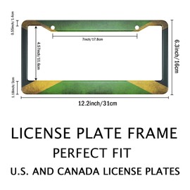 Smooffly Jamaican Flag Vintage Style Decorative License Plate Frame Stainless Aluminum Car Tag Holder Auto Car for US Canada Standard 12.2" x 6.3" with 2 Holes and Screws