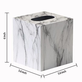 Metal Square Tissue Box lid, Modern Facial Tissue Holder for Bathroom Vanity Tops, Bedroom Dressers, Nightstands, Desks, Offices (Black)