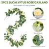 2 Pack 12FT Artificial Eucalyptus Flower Garland with 6 Champagne