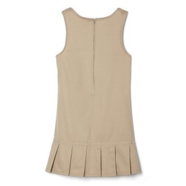 French Toast-Girls' Little Pleated Ribbon Bow Jumper, Khaki, 6