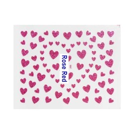 Generic Black Glitter Heart Nail Sticker Self Adhesive Nail Decals Rose Red Nail Wraps Stickers Manicure Supplies for Women Nails Full Long Lasting Easy Apply and Remove