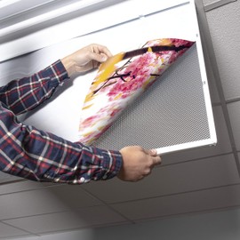 OCTO LIGHTS Fluorescent Light Covers for Ceiling Lights Classroom Light Filters 2x4 (22.38in x46.5in) Improve Focus, Eliminate Headaches, Provide Fluorescent Light Relief - Flower 006