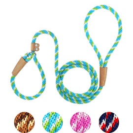 Slip Leads for Dogs 5 FT Slip Leash Strong Dog Training Leash Lightweight Dog Slip Lead Comfortable Slip Lead Dog Leash Braided Rope Dog Leash No Pull Dog Leash for Small Medium Dogs(Blue,3/8")