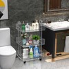 ONELUX 3-Tier Acrylic Utility Rolling Cart, Multifunction Storage Cart On