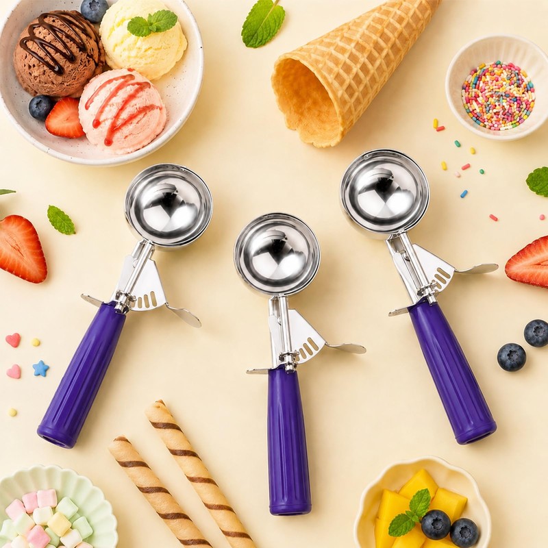 Ice Cream Scoop, Small Size Cookie Scoop with Trigger for