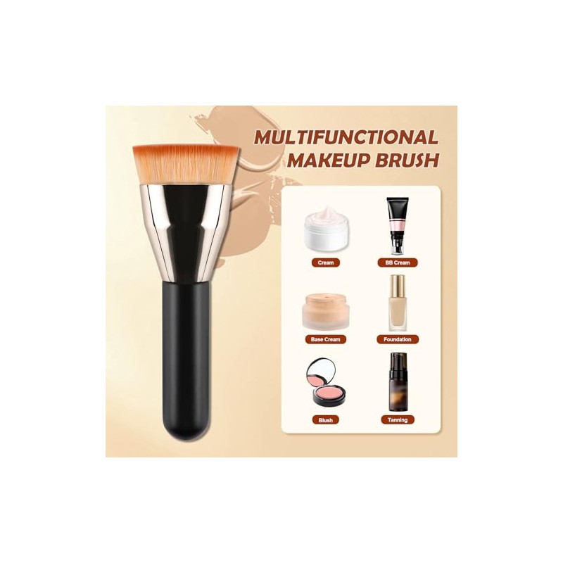 Brocha Kabuki Punta Plana Base Maquillaje Profesional Líquida Difuminar Líquido