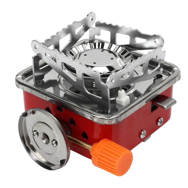 Mini Square Camping Stove Compact Folding Wind Proof Outdoor Backpacking