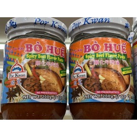 Por Kwan 4 Jar, 7oz Por Kwan Natural Spicy Beef Paste Bouillon Pho SOUP Ga Vi Nao Bo Hue