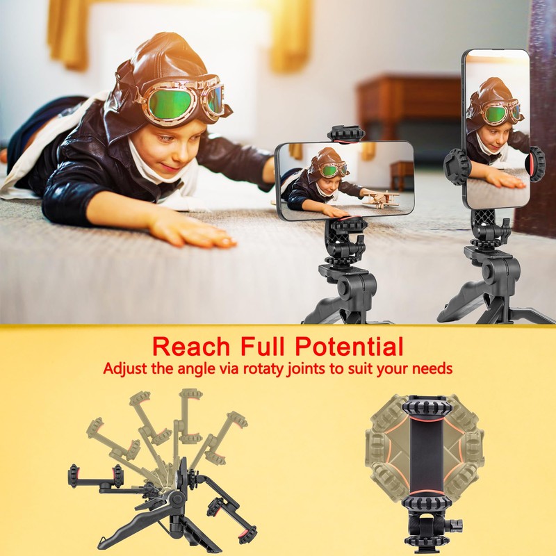 Zeadio Mini Smartphone Tripod Grip, Desktop Tabletop Stabilizer Tripod with