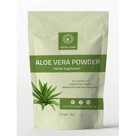 Aloe Vera Powder Organic– 227 g | Hebhac Herbs |Aloe Vera Powder for Hair & Face | Aloe Barbadensis | AloeVera, Natural Hair & Skincare, Moisturizer, Herbal Cosmetics, Supports Immune System