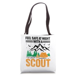 Feel Safe At Night With A Scout Camping Scouting Scouts Tote Bag