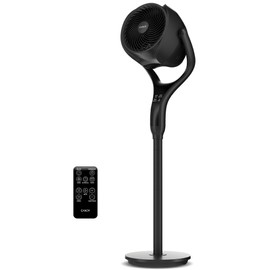 Candy™ Pedestal Fan for Bedroom, 90° & 120° Oscillating Standing Fan, 3 Heights Adjustable Floor Fan with DC Motor, Air Circulator, 12 Speeds, 3 Modes, Night Light, 12H Timer, Remote, Dark Grey