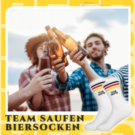Kaempe Bestickte Biersocken, Malle Bier Socken(TEAM SAUFEN), Deutschland Socken, Tennissocken für Mallorca Party, ballermann party, Oktoberfest, Bier Geschenke Männer