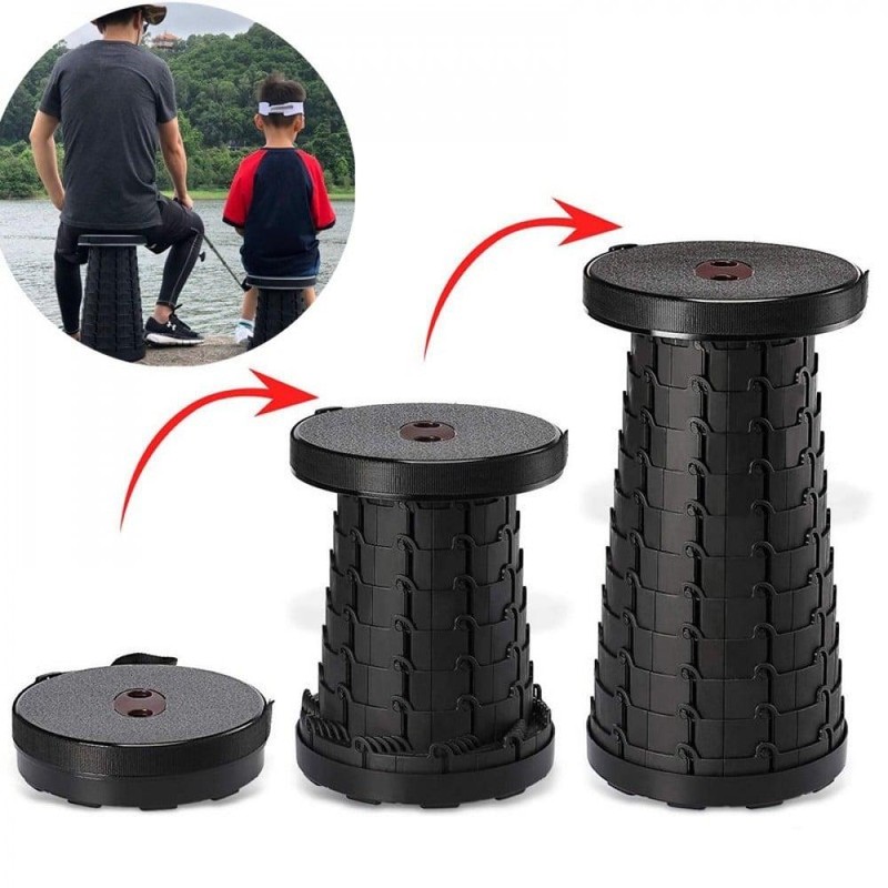 Portable Telescopic Folding Stool for Camping & Fishing – Adjustable