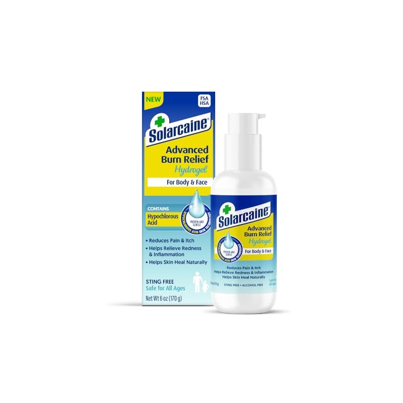 Solarcaine Cooling Hydrogel with Hypochlorous Acid, 6 oz
