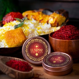 Luxipro Saffron, Super Premium, Always Non-GMO Saffron Threads (Super Negin) Grade A Saffron Spice for Risotto, Paella, Tea's, Golden Milk, Pilaf and other Exotic Culinary Uses (5 Grams)