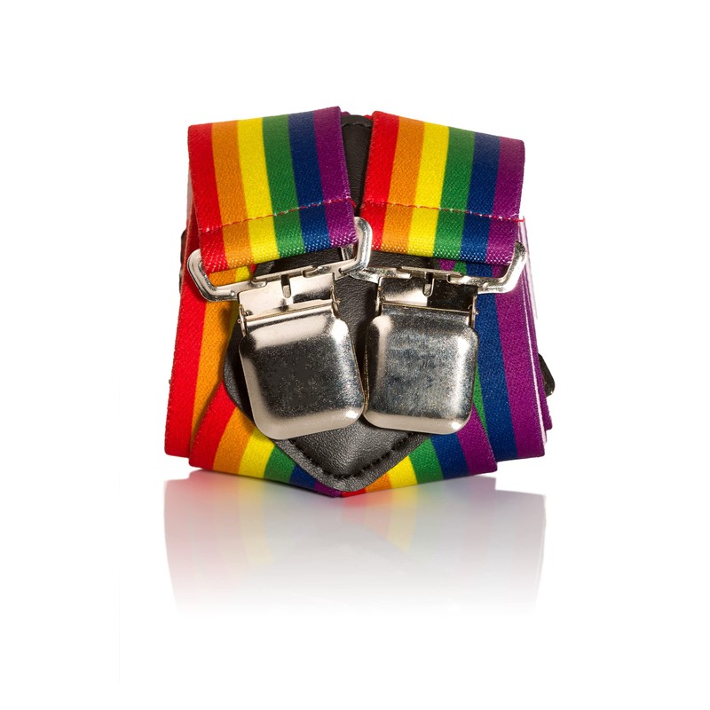 Olata Unisex Fully Adjustable Clip On Rainbow Braces/Suspenders. 2.5cm, X-Shape