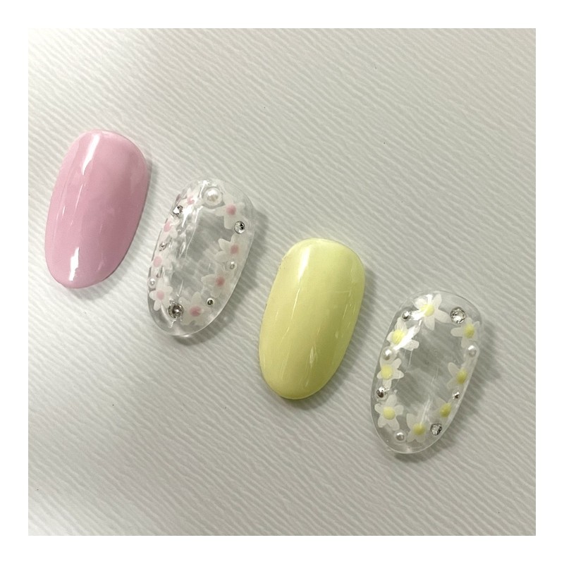 ˡᴬᴺᵀᶤˡ [Swa Stone] Spring flower handmade nail tip - short