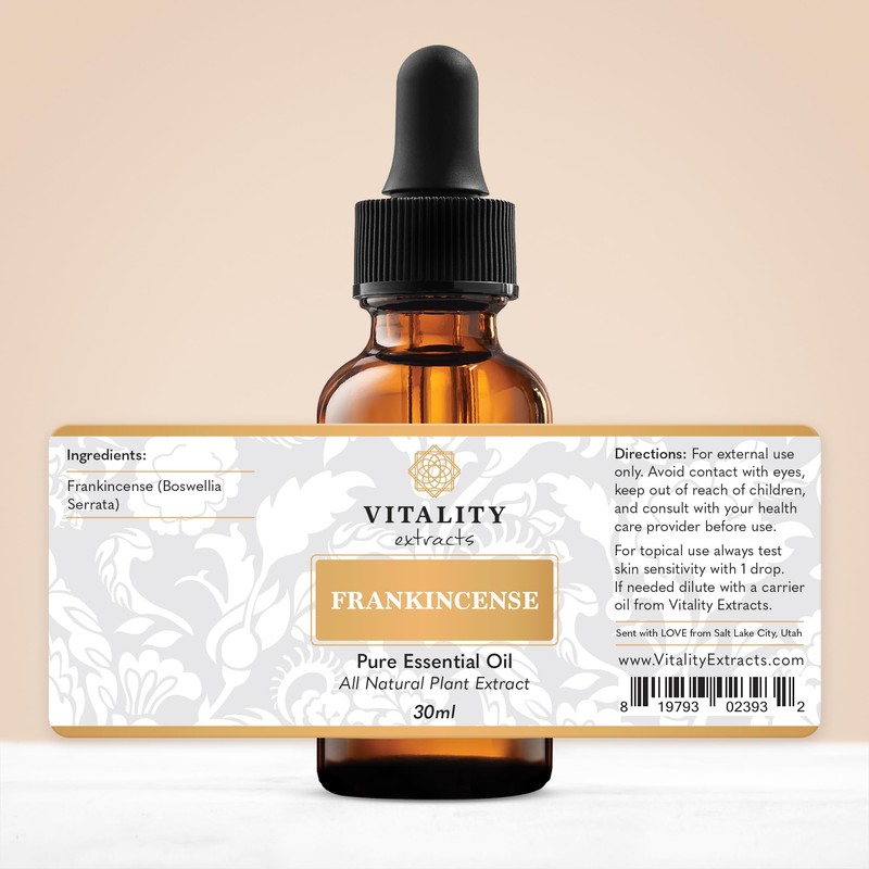 Vitality Extracts Frankincense Essential Oil - 30ml, Boswellia Serrata, Aromatherapy,