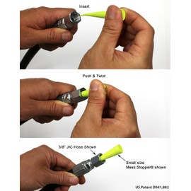 Mess Stopper Universal Rubber Plugs and Caps for Hydraulic Oil Hoses and Fittings to Prevent Leaks During Service, 12 Small Size