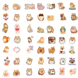 Pomeranian Stickers 50 Pack Laptop Stickers,Dog Vinyl Waterproof Stickers for Water Bottles Skateboard Scrapbook Bike Computer,Phone,-Graffiti Stickers Pack for Teens Girls Kids Adults