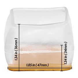 Rhinenet 4pcs 2 inch Chair Leg Caps Cups Protectors Wooden Floors Non-Falling Furniture Sliders With Wrapped Felt Durable Stretchable Covers To Protect Floors Non Scratch Non Noise (Rectangle, Clear)