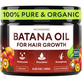 Aceite de Batana para el crecimiento del cabello Aceite de Batana 100% crudo y orgánico, prensado en frío y puro sin refinar Mascarilla capilar de Batana para mujeres y hombres Mejora el grosor del