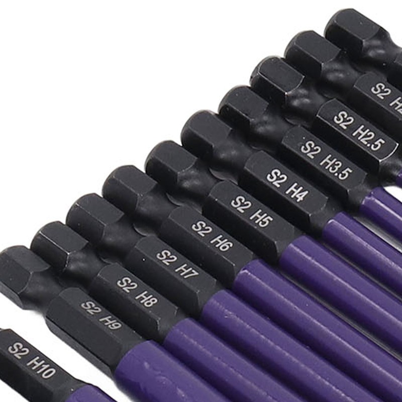 13PCS Set Hex Ball Bit Set 1/4 S2 Alloy Steel