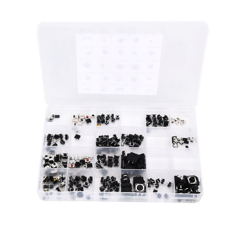 250pcs Tact Push Switch Micro Combination Kit 25 Values Boxed