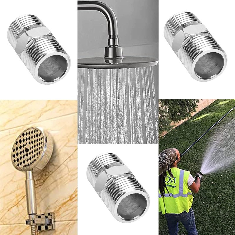 BNFGD 2Pcs Shower Hose Connector Shower Connector,Stainless Steel Hex Connector,Standard