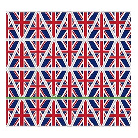 Little Johnny Make Your Own Bunting Fabric - Union Jack Flag British Bunting Fabric Cotton, Red White & Blue, 60'' Wide (13403)