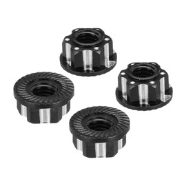 sourcing map Hex Nuts Aluminium M4 RC Wheel Nuts Dustproof Non-Slip Mounting Cap for 1/10 RC Model Car Truck SUV Upgraded Parts Pack of 4 (Black)