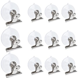12 Pieces Suction Cup Clips Advertising Suction Cup with Screw Clear Sucker Pads for Hanging Hanging Home Office Accessories