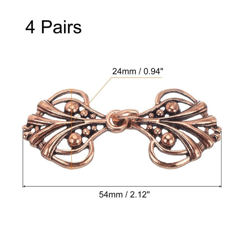 uxcell Cloak Clasp, 4 Pairs Sew on Hooks and Eyes