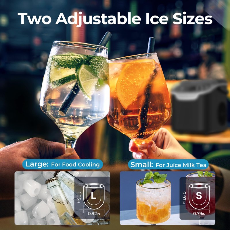 Countertop Ice Maker Machine, 8 Ice Cubes in 6 mins,