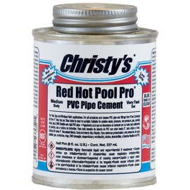 Christy's Red Hot Pool Pro PVC Cement - Medium Body, Very Fast Set, Low-VOC, 1/2 Pint (8 fl oz)