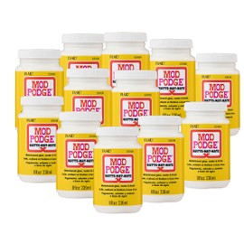 Mod Podge WMCS11301CAB Waterbase Sealer, Glue and Finish, 8 Oz, Matte- (Pack of 12)