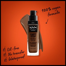 NYX PROFESSIONAL MAKEUP Can't Stop Won't Stop Foundation, 24h Full Coverage Matte Finish - Deep Rich