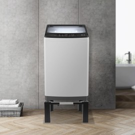 12" Height Washer and Dryer Pedestals, Adjustable 16.93-26 Inch Universal Washing Machine Stand Heavy Duty Stainless Steel Refrigerator Base, 1100lbs Load Capacity