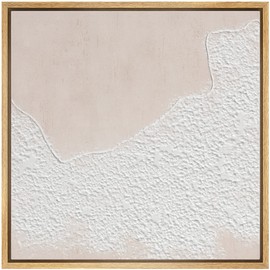 SIGNWIN Framed Canvas Print Wall Art Duotone Pastel Paint Stroke Landscape Abstract Shapes Illustrations Modern Art Decorative Minimalism Relax/Calm for Living Room, Bedroom, Office - 24"x24" Natural