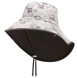 Duoyeree UV Protection Toddler Sun Hat - UPF 50+ Beach & Summer Hat for Kids - Wide Brim Hat for Boys & Girls(2-5T)