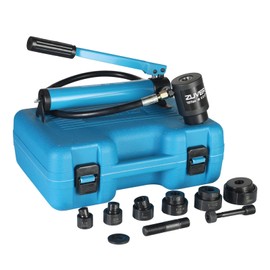 ZUVER 10 Ton Hydraulic Knockout Punch Set KO Tool - Conduit Hole Cutter with 6 Dies (1/2", 3/4", 1", 1-1/4", 1-1/2", and 2") Heavy-Duty Metal Punch with Slug Splitting Dies